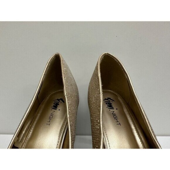 Fioni Night women size 11 gold shimmer party sparkle pointy heel shoes - Picture 7 of 12